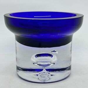 PartyLight Cobalt/Clear Tealight Votive Candleholder With Controlled Bubble
